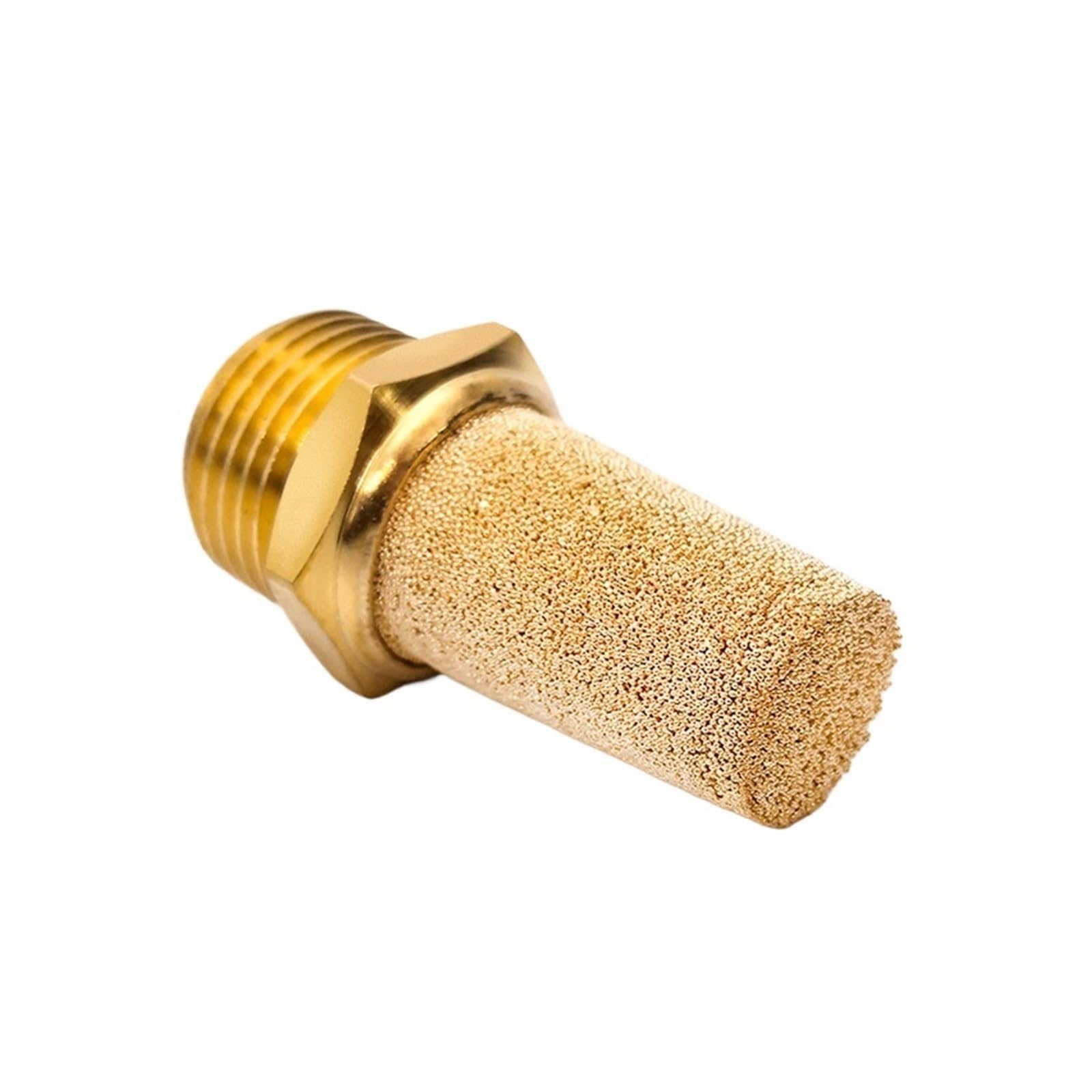 Silencieux d'échappement pneumatique Filtre de silencieux pneumatique en laiton fritté, connecteur d'échappement à absorption de bruit PT 1/8 1/4 3/8 1/2 ", 10 pièces(3/8")