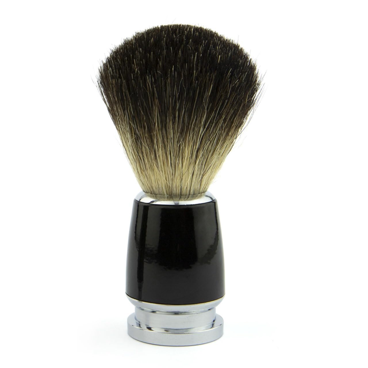 Pennello da barba in 100% puro pelo di tasso, fatto a mano, in legno, per tutti i tipi di pelle, strumento personale e professionale per parrucchieri, rasatura a umido, VINTAGE BARBER LONDON (nero)