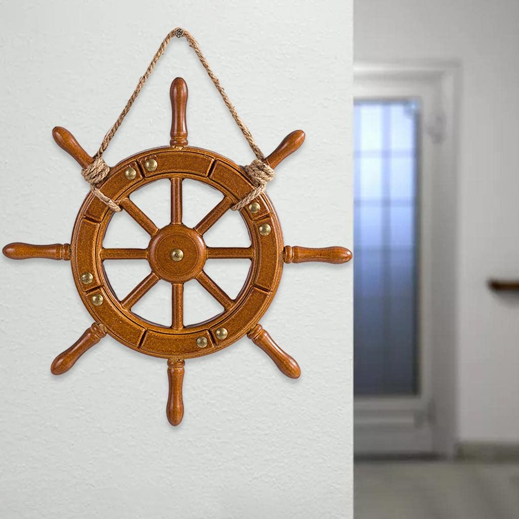 LOVIVER Timone Fatto a Mano in Legno Sea Life Tema Ornamento da Parete Decorazioni da Appendere Decorazioni Marine, 35 cm