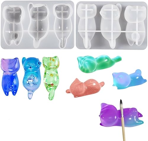FineInno Soporte para bolígrafo de gato, molde de animales 3D para fundición de silicona, molde de cristal epoxi para manualidades hechas a mano, disponible en Yaxa Costa Rica