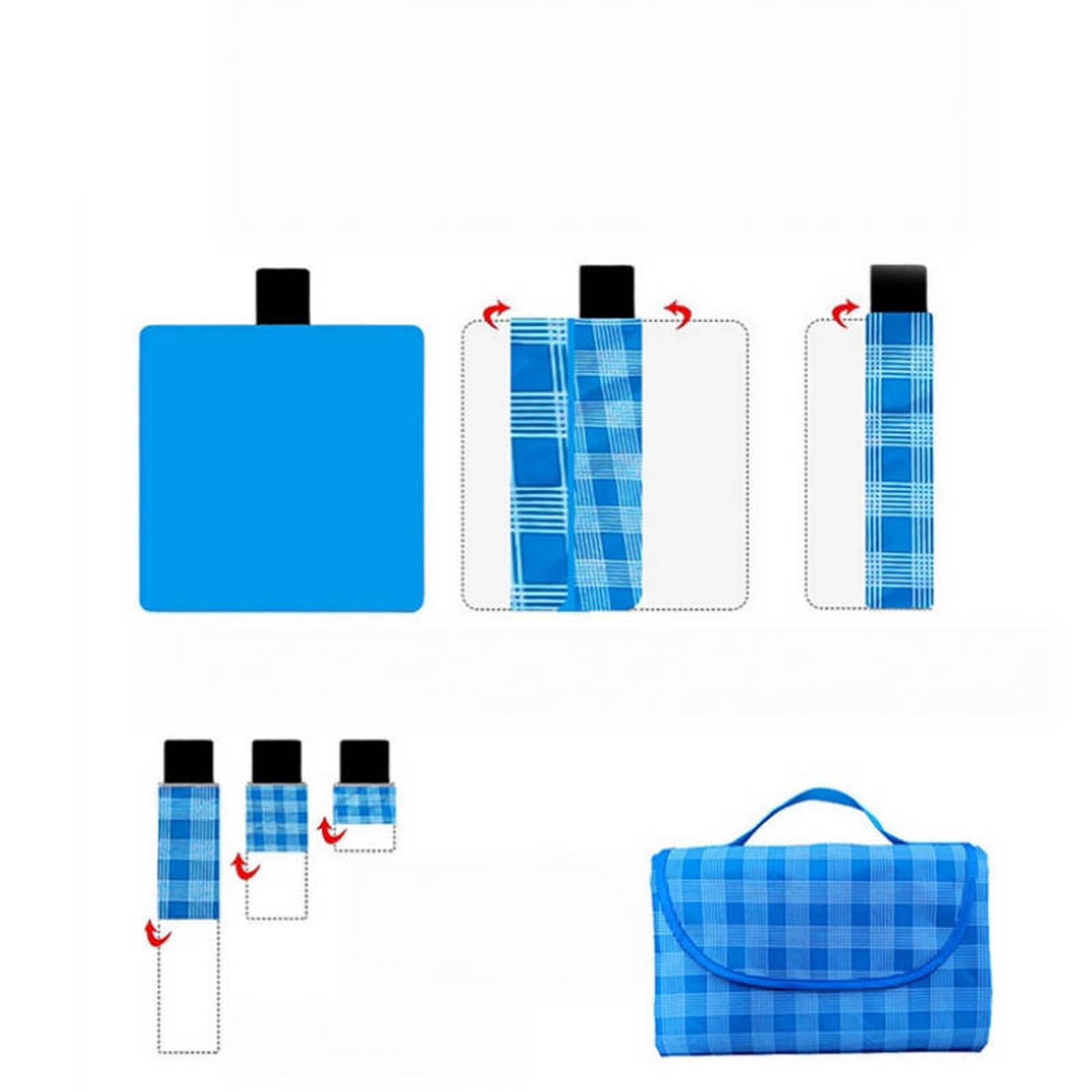 Generico Coperta da picnic impermeabile per esterni, tappetino da campeggio ispessito con fondo in tessuto Oxford, tappeto da spiaggia pieghevole e portatile per parco ed escursioni