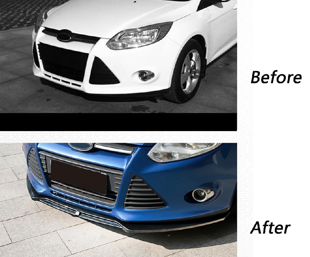 Dla Ford Dla Focus 2016-2018 Przedni Zderzak Samochodowy Spoiler Boczny Dolny Splitter Guard Ochrona Deflektora Body Kit Akcesoria Samochodowe(Carbon Fiber Look)