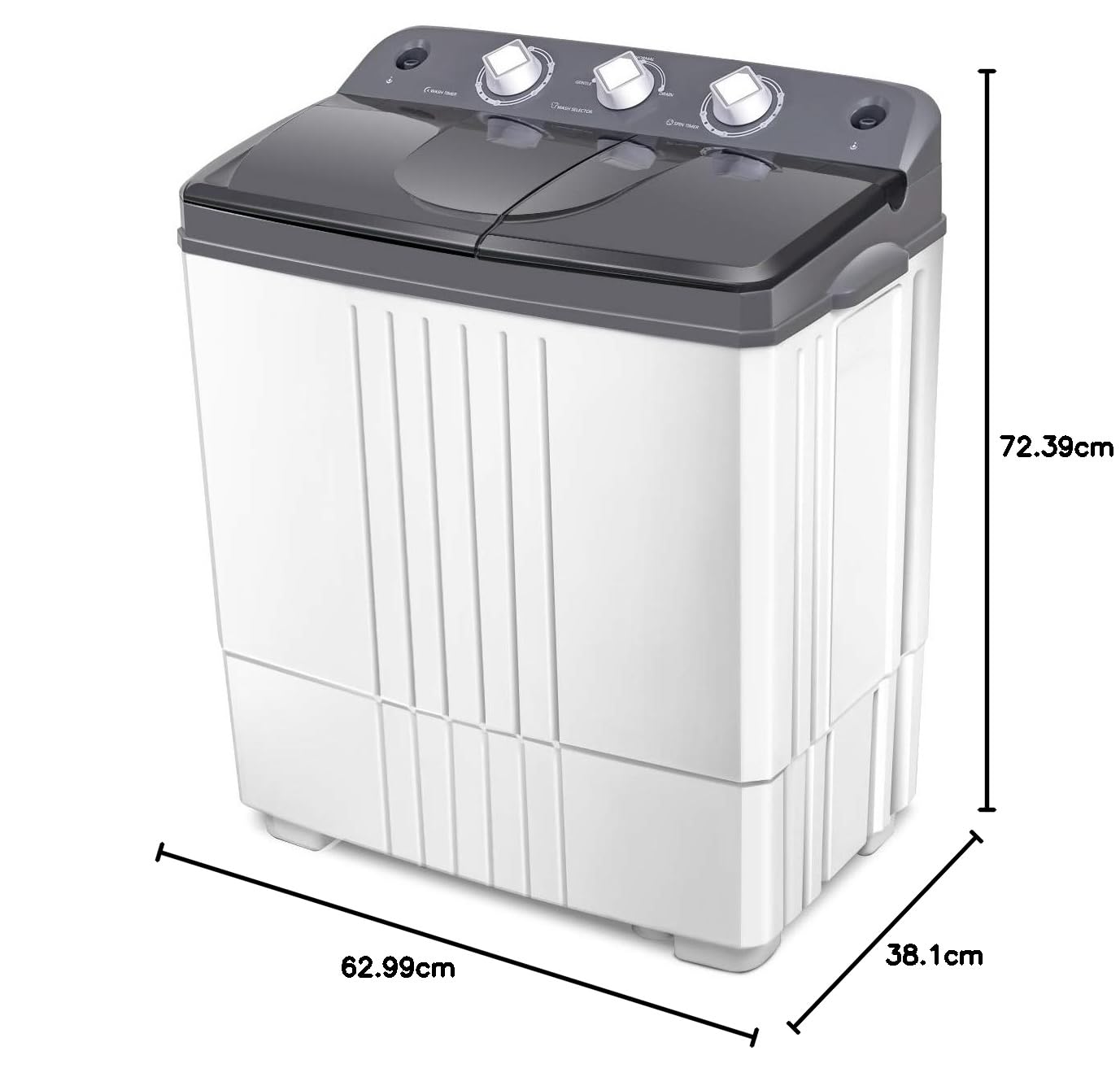 Giantex Mini portatile compatto doppia vasca lavatrice lavatrice Spagna Spinner 16lbs- grigio + bianco 16lbs- grigio + bianco