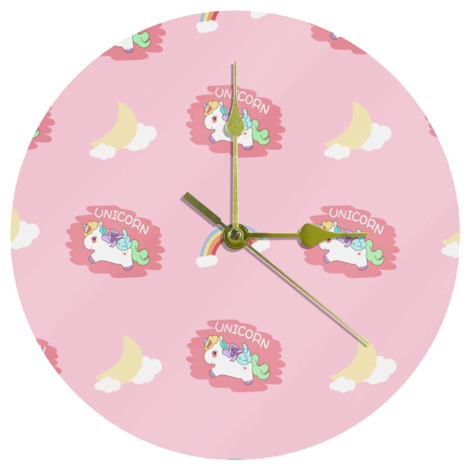 Horloge murale vintage ronde en acrylique et pendule fleurie à piles
