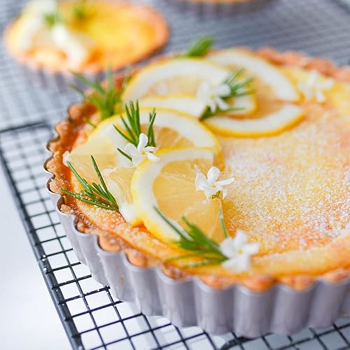 Miniatura 4 de CHEFMADE Juego de moldes para tartas, molde redondo de 7 y 9 pulgadas con fondo suelto extraíble, sartén antiadherente de acero al carbono para