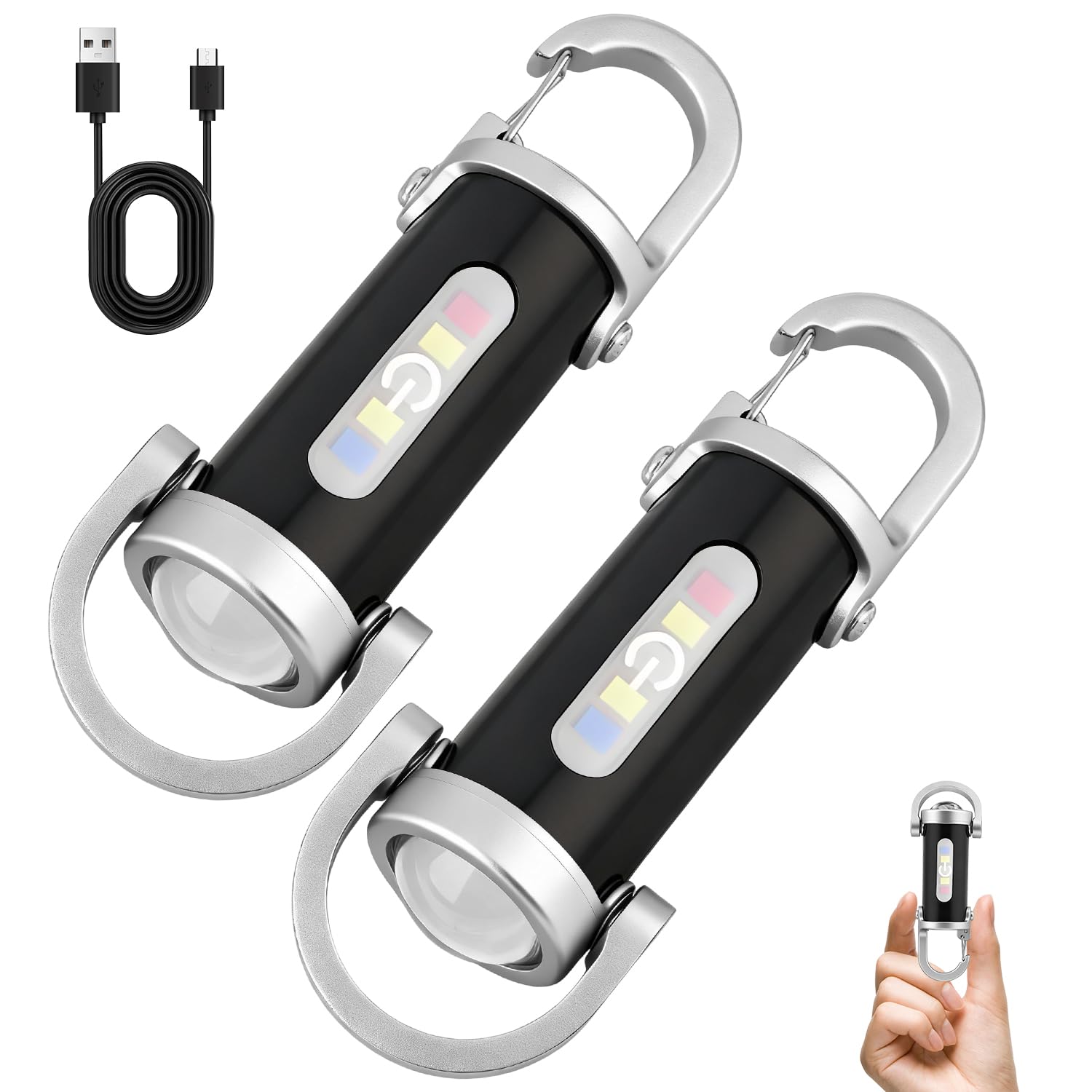Rechargeable Keychain Flashlights,High Lumen EDC Mini - View #4