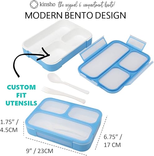 Miniatura 2 de Paquete de loncheras Bento para niños, adolescentes y adultos (1 paquete grande azul, 1 unidad) + lonchera de camuflaje para niños y hombres con
