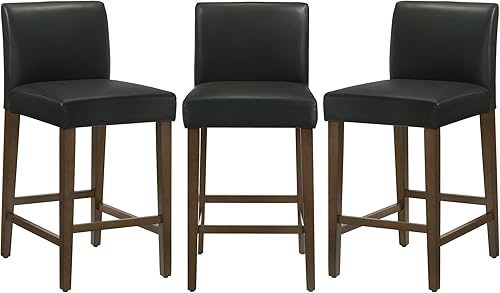 Miniatura 10 de CHITA - Juego de 2 taburetes de bar con altura de mostrador, 27" de altura del asiento, taburetes tapizados, tela en azul medianoche Tela