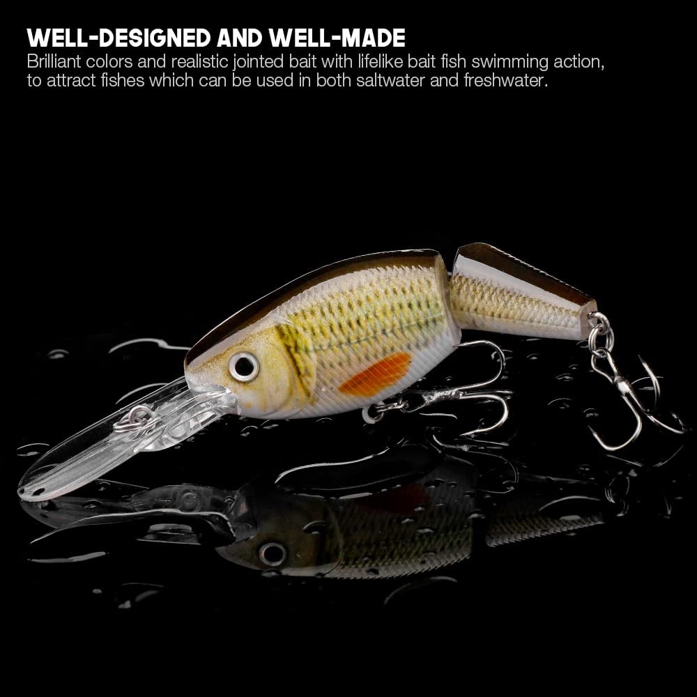 5pcs 2-Segment-Gelenkköder Kit 105 mm 15 g schwimmendem Köder Minnow Wobbler Crankbaits Fischereiköder-Set mit Box (Color : 10.5cm 15g Set)