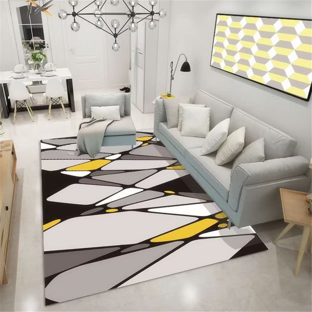 Tapis salon durable gris 50x80cm résistant aux passages et aux jeux