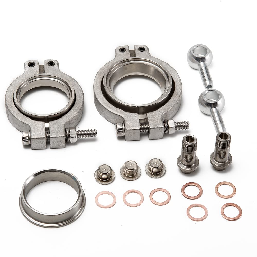 VáLvulas De Escape Puerta de descarga externa oro banda en V acero superior aluminio 38 mm for colector turbo sobrealimentación 14PSI(Silver)