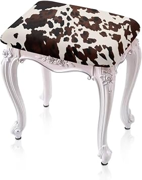 Brown Leopard Stool Covers Square Vanity Stool Cover Rectangle Stool Cushion Set of 2 Barstool Covers Slipcovers for Living Room, Kitchen, Dining Room, Powder Room, Bar