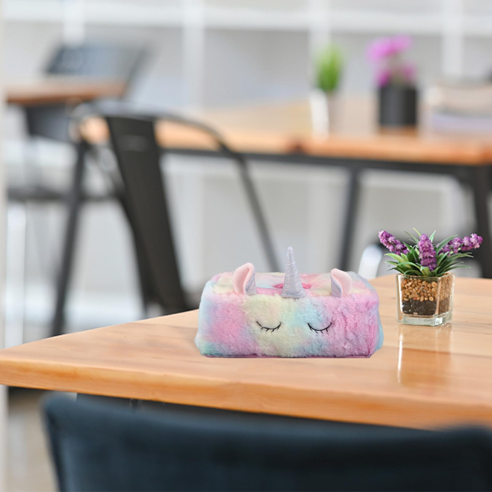 WOONEKY Einhorn-Taschentuchspender Plüsch Baumwolle Serviettenhalter Kreative Tissue Box Abdeckung Für Zuhause Büro Geschäft