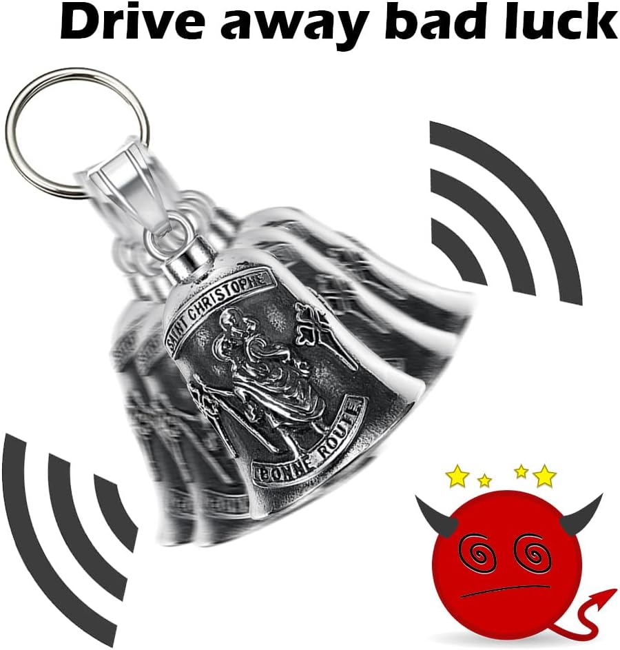 Guardian Angel Motorcycle Bell Good Luck Keychain & Drive Safe Pendant Accessories for Men Women Riding Safety - Image 4