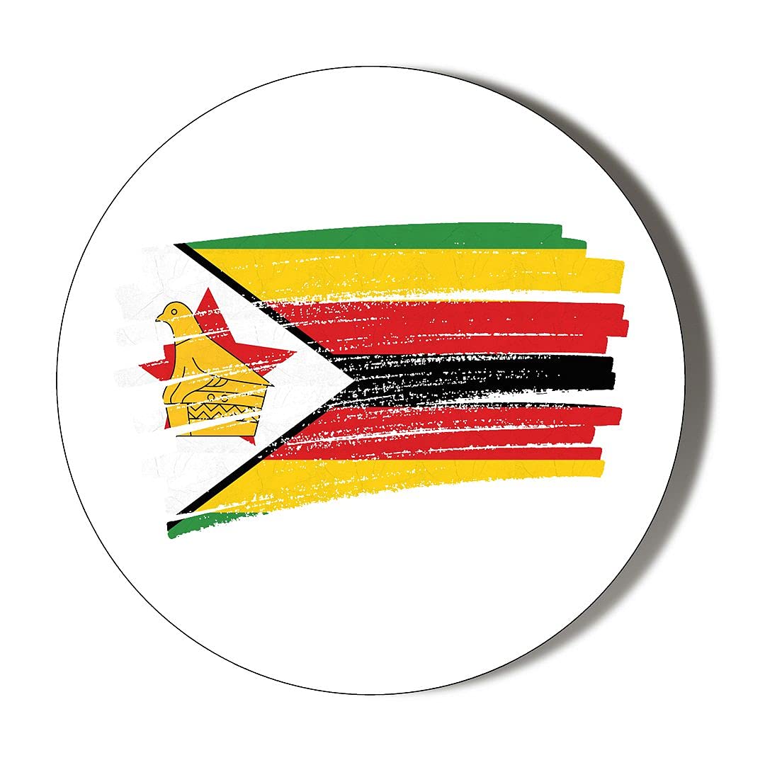 Gift Insanity Multi Sketchy Flag Design Zimbabwe Small 10 X 56Mm Vinyl Stickers Pack Of 10