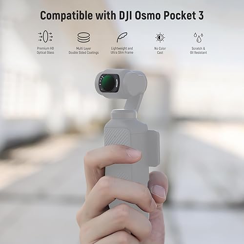 Miniatura 2 de NEEWER Kit variable ND2-ND32 y ND64-ND512 compatible con DJI Osmo Pocket 3 Creator Combo Accesorios, filtros de densidad neutra, 2 protectores de