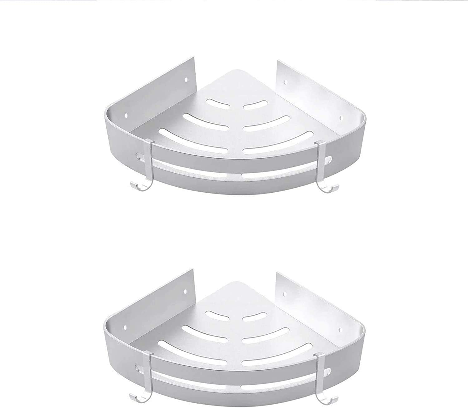 ABOOFAN 2 Stück Eckregal Für Bad - Platzsparend Ohne Bohren, Dreieckig Für Shampoo & Seife