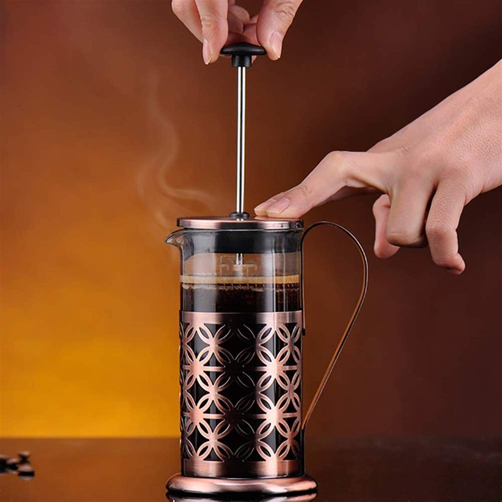 Molinillos de café, Juego de cafetera de Prensa Francesa de Viaje con Tapa Extra, Mango cómodo, Resistente al Calor, cafetera de té de Hojas Sueltas