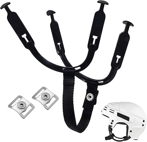 1 juego de correa de barbilla para casco de hockey con 2 broches de presión fortalecidos de acero inoxidable, trabillas de hockey para casco de