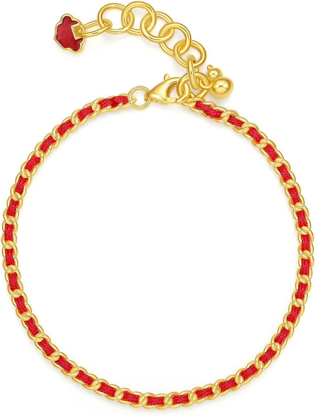 Sterling Silver Bracelets Gourd (Wulu) Chain Bracelet Ruyi Blessing Link Bracelet Dainty Jewelry for Women Her Anniversary Birthday 6.3-7.5Inch/16+3cm - Image 6