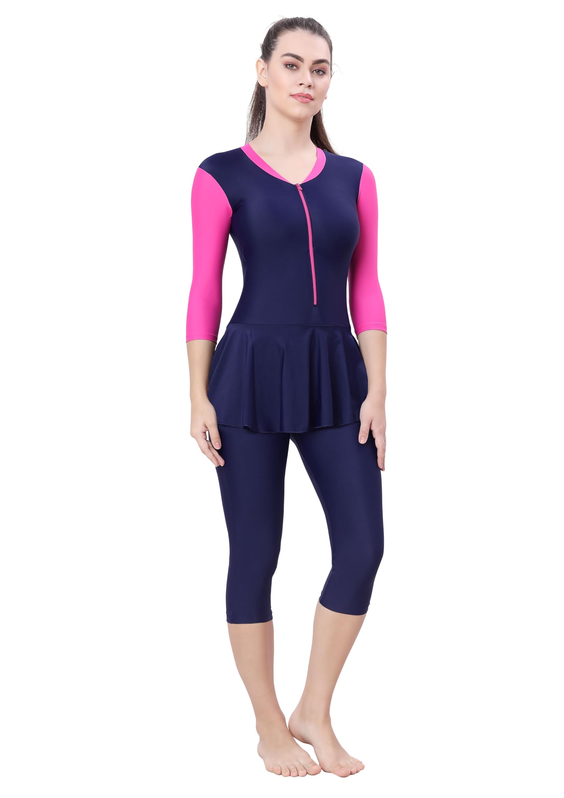 Full Coverage Sun Protective Bodysuit with Flared Leggings | Stylish One-Piece for Women