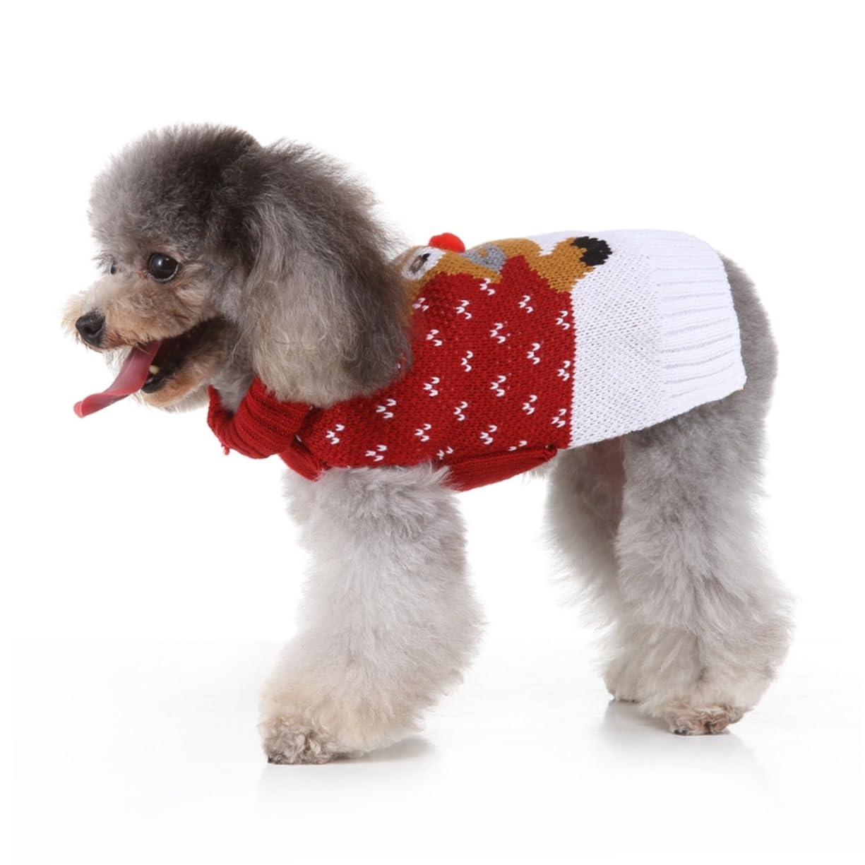 HMJGDHX 2 Pezzi Cucciolo Vestiti Invernali Caldi Maglione per Cani Adorabile Costume da Cervo per la Festa di Natale