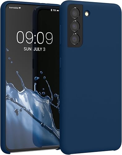 Miniatura 259 de kwmobile Funda Compatible con Samsung Galaxy S22 - Funda de teléfono de silicona TPU con acabado suave - Rojo Ruibarbo Piedra antigua,Azul