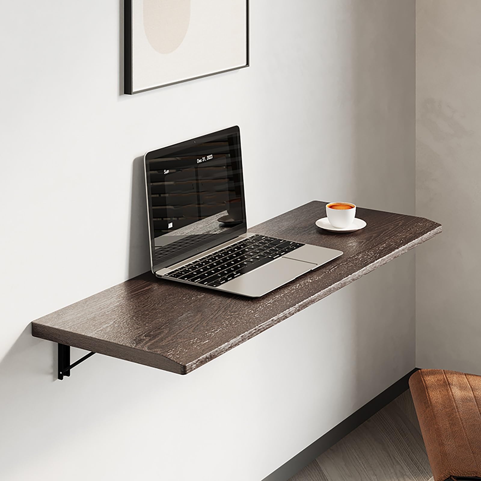 Table murale compacte rabattable 100x30 en bois robuste