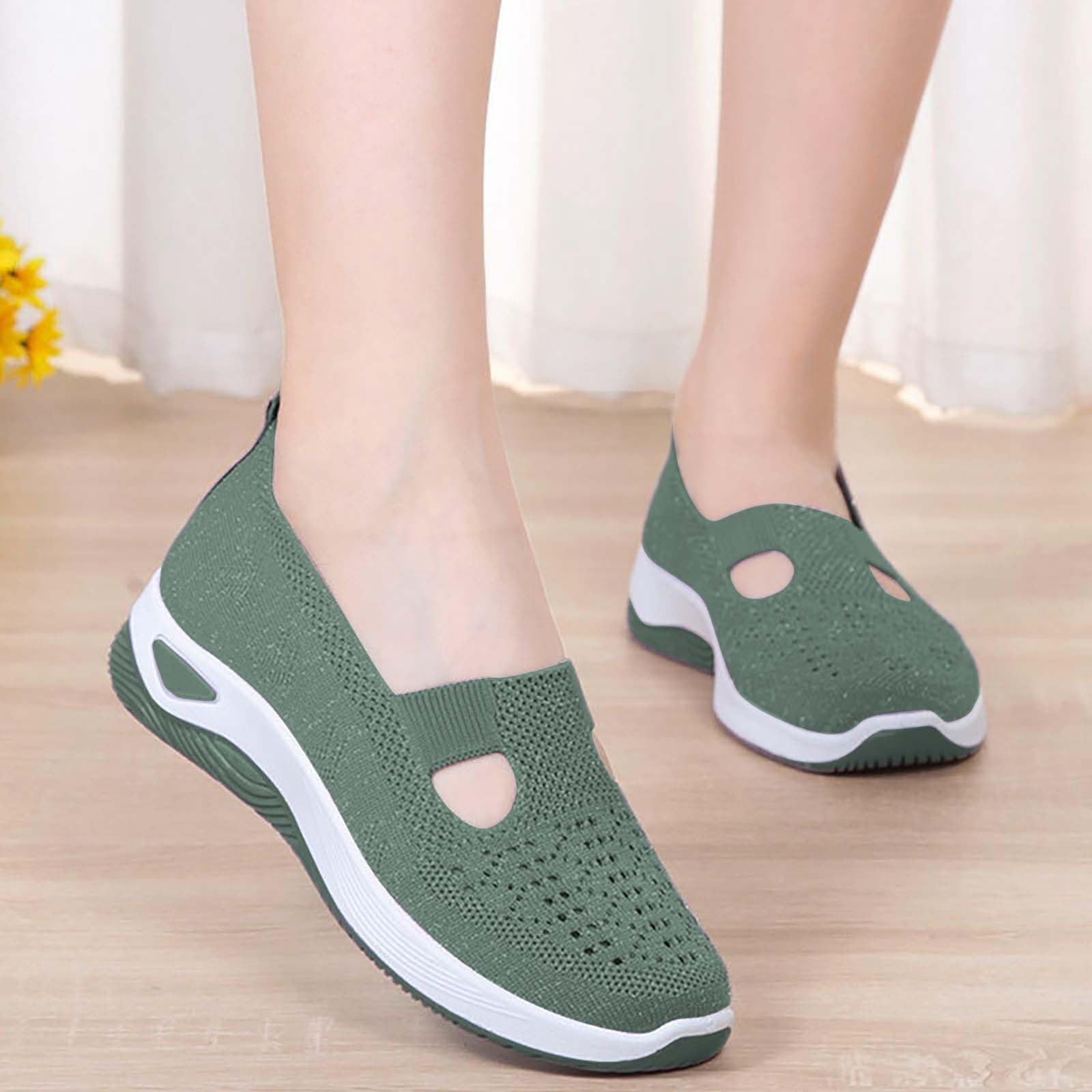 Zapatillas Ortopédicas para Mujer Zapatos sin Cordones Caminar Transpirables Antideslizantes Malla Deporte Senderismo