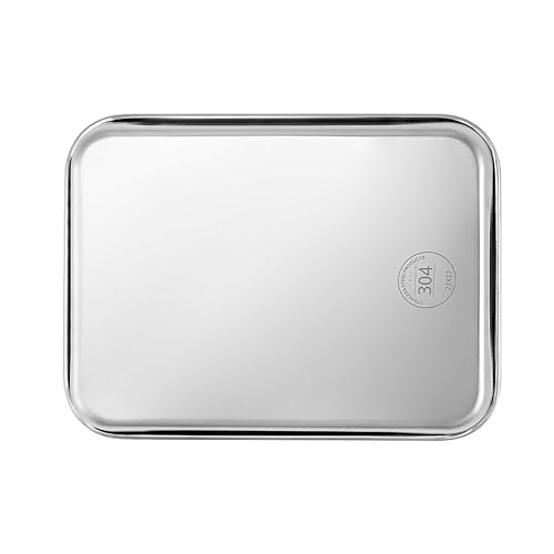 Miniatura 35 de QWORK Bandeja quirúrgica de acero inoxidable, para instrumentos médicos, tatuaje, suministros quirúrgicos, 15 3/4 "x 11-13/16" × 15/16", bandeja 1