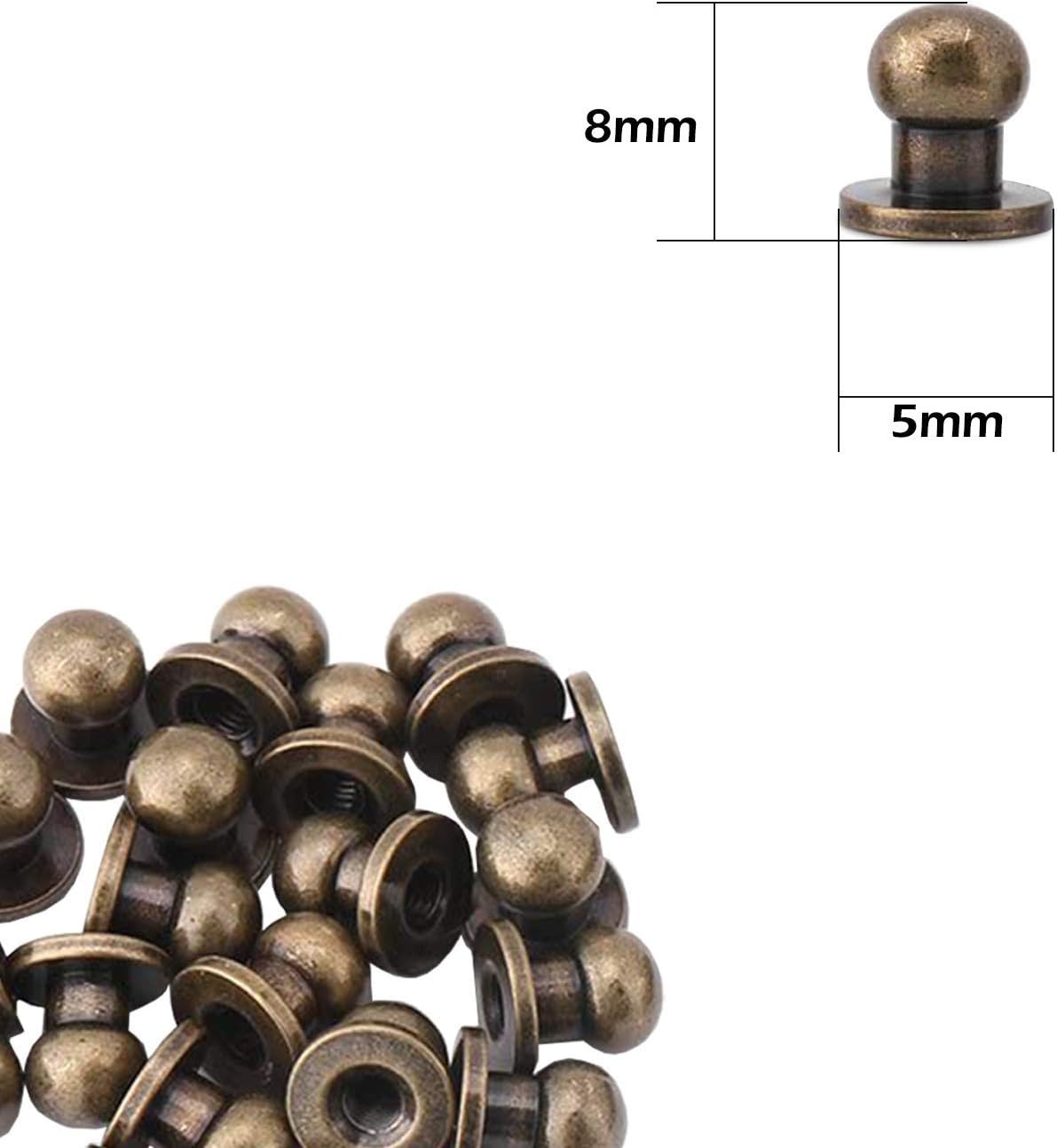WedDecor Chicago Round Head Screw Back Sam Browne Studs Hand Pressed Rivets for Leathercraft Clothing, Footwear - Image 3