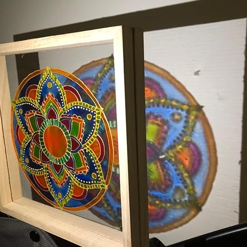 Miniatura 5 de Pintura para vidrieras de 24 colores con 6 pinceles y 1 paleta, pintura acrílica impermeable para ventanas de vidrio, pintura de color de vidrio