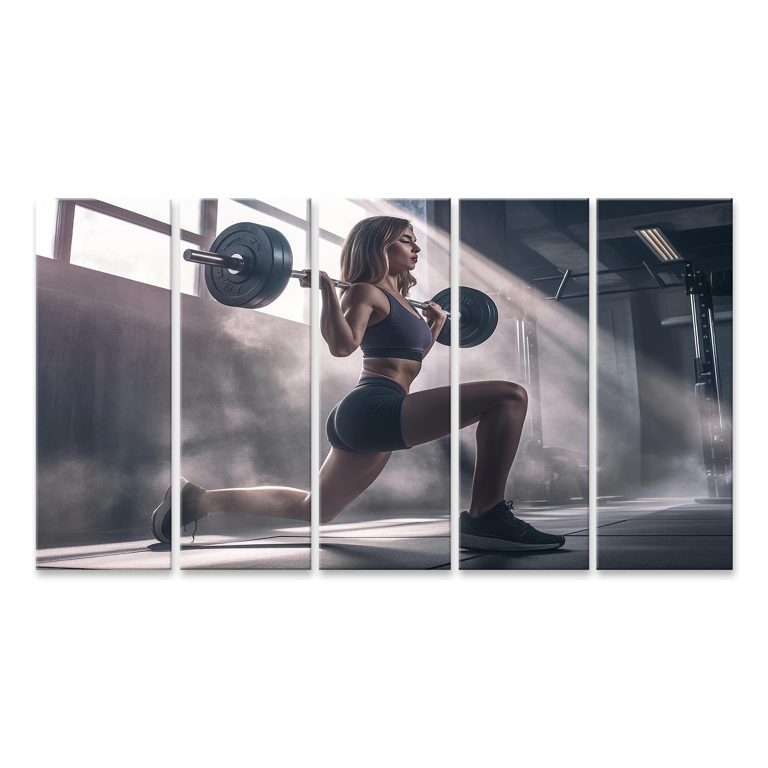 islandburner Immagine su tela donna addestrata in palestra con manubri per palestra appassionati di fitness negozio di articoli sportivi immagini murali poster