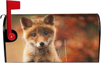 Dujiea Fox Mailbox Cover Mailbox Wraps, Waterproof Mailbox Covers Magnetic Post Box Cover Standard Size 21