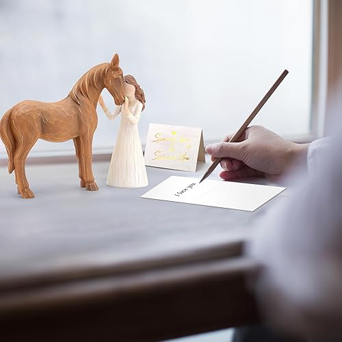 Miniatura 7 de Regalos de Caballos para Niñas y Mujeres - Figurina de Niña Abrazando Caballos Regalos para Mujeres Amantes de los Caballos Esculpida Pintada a Mano
