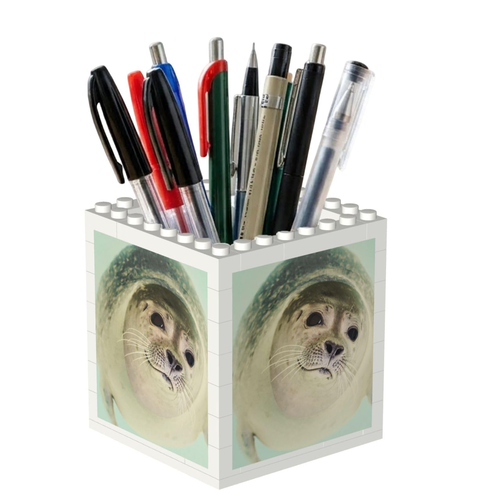 Poadnly Underwater Seal, Pen Pot Pencil Holder for Office Home School, Compact Desk Organiser for Office Stationery