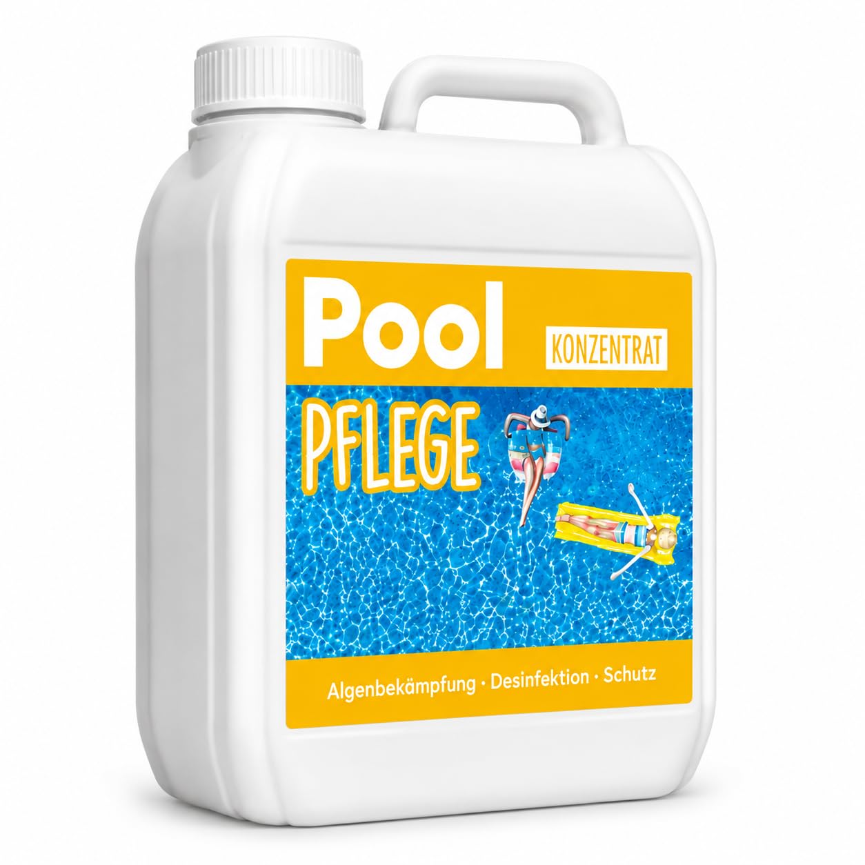 2L Poolpflege Poolklar Konzentrat 3in1 – Gegen Algen & Grünes Wasser – Für Kristallklares Poolwasser – Hochergiebiger Poolreiniger mit Langzeitschutz – Für Pool, Schwimmbad & Planschbecken