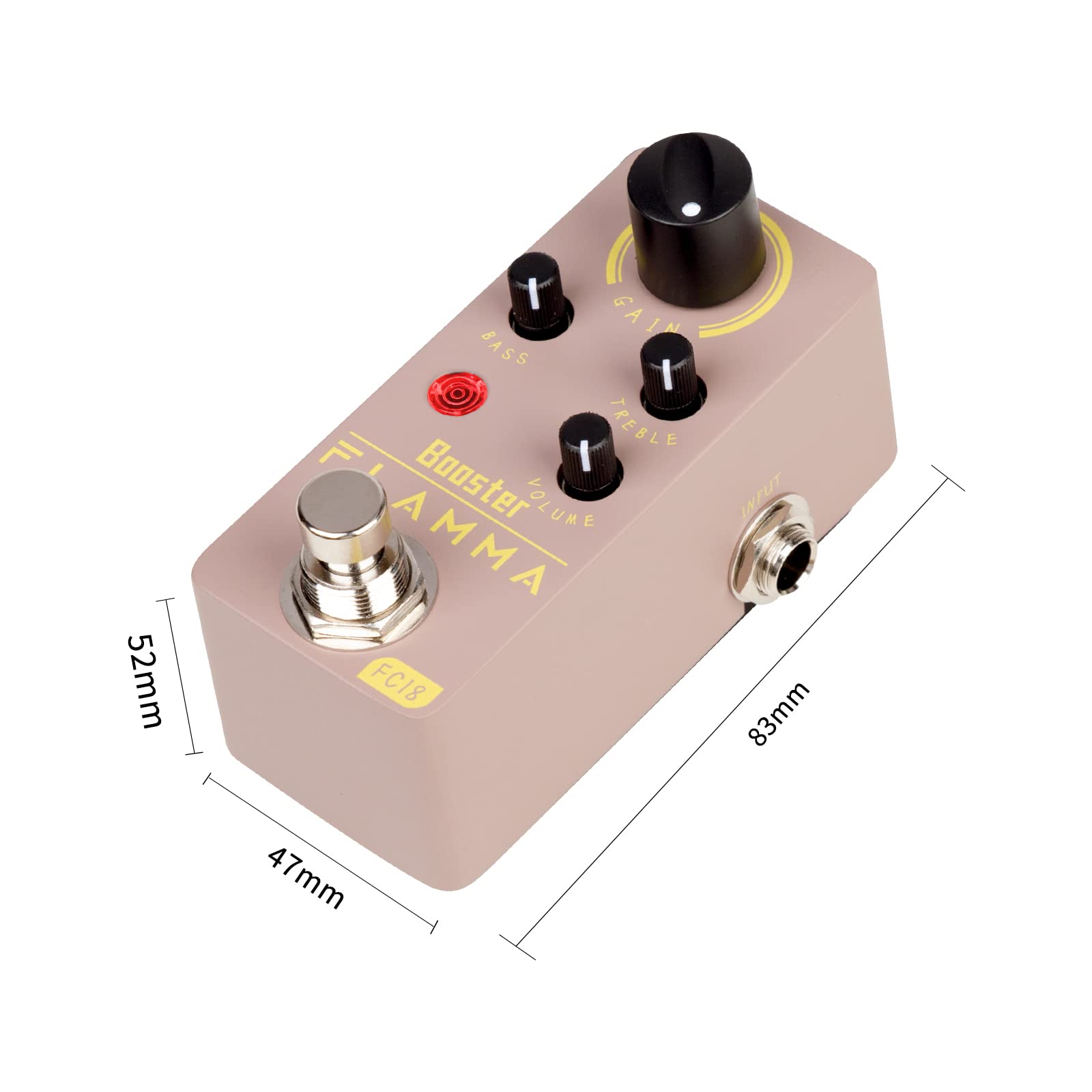 FLAMMA FC18 Booster-Pedal für E-Gitarre und Bass, True Bypass