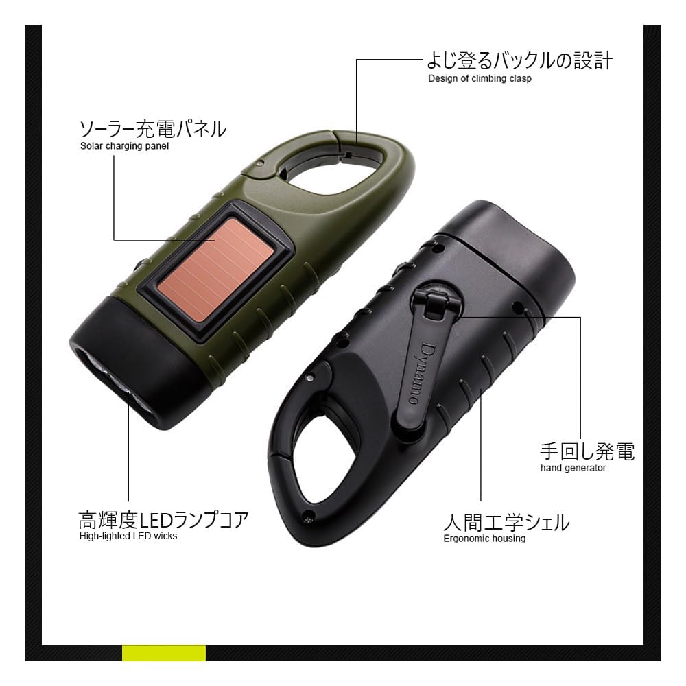 Amazon.co.jp: 2個セット 手回し充電ライト LED懐中電灯 手回し