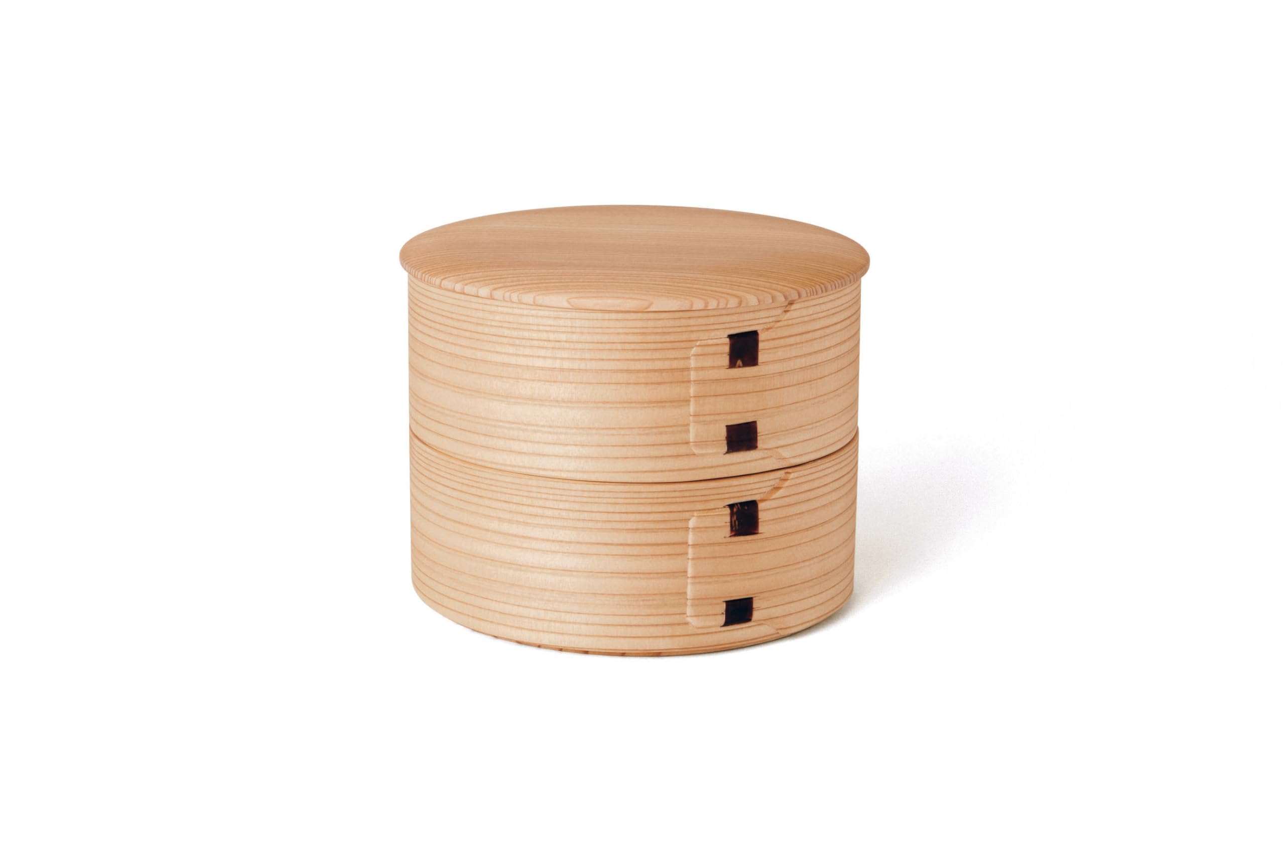 Odate Kougeisha Hime-ko 2350 Bento Box, 360ml Upper Section, 360ml Lower Section, Curved Wari-Wappa, Wari-Wappa, Bento Box, Japanese Made : Home & Kitchen