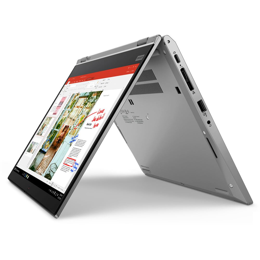 Lenovo ThinkPad L13 Yoga Gen 1, laptop touch 2 in 1, 13,3" FHD, Intel Core i5-10210U, RAM 8 GB, SSD 256 GB, Argento, Tastiera QWERTY americana, Windows 11 Pro (ricondizionato)