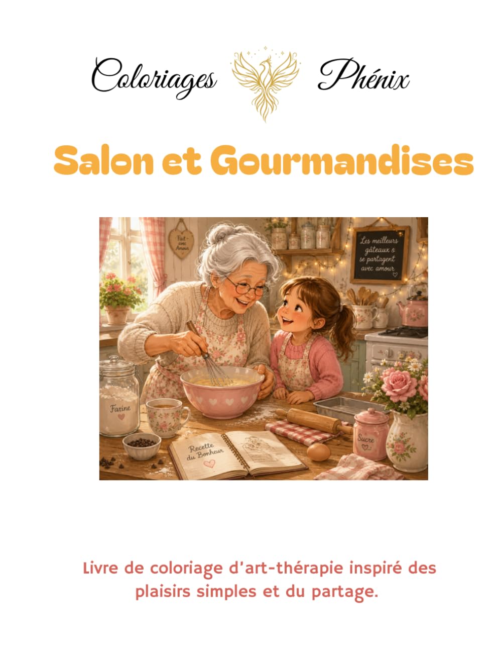 Coloriages thérapeutiques : Salon et Gourmandises: Pour adultes - 25 coloriages gourmands pour la détente et l'art-thérapie créative (Coloriages Phénix)