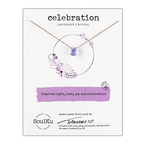 SoulKu Soul Shine Handmade Necklace, Empowering Jewelry With Healing Crystal, Inspirational Jewelry For Women, Mom & Sister, 2"" Extender With