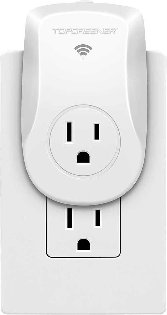 TOPGREENER Smart Outlet with Energy Monitoring, Smart Plug, 15A, 1800W