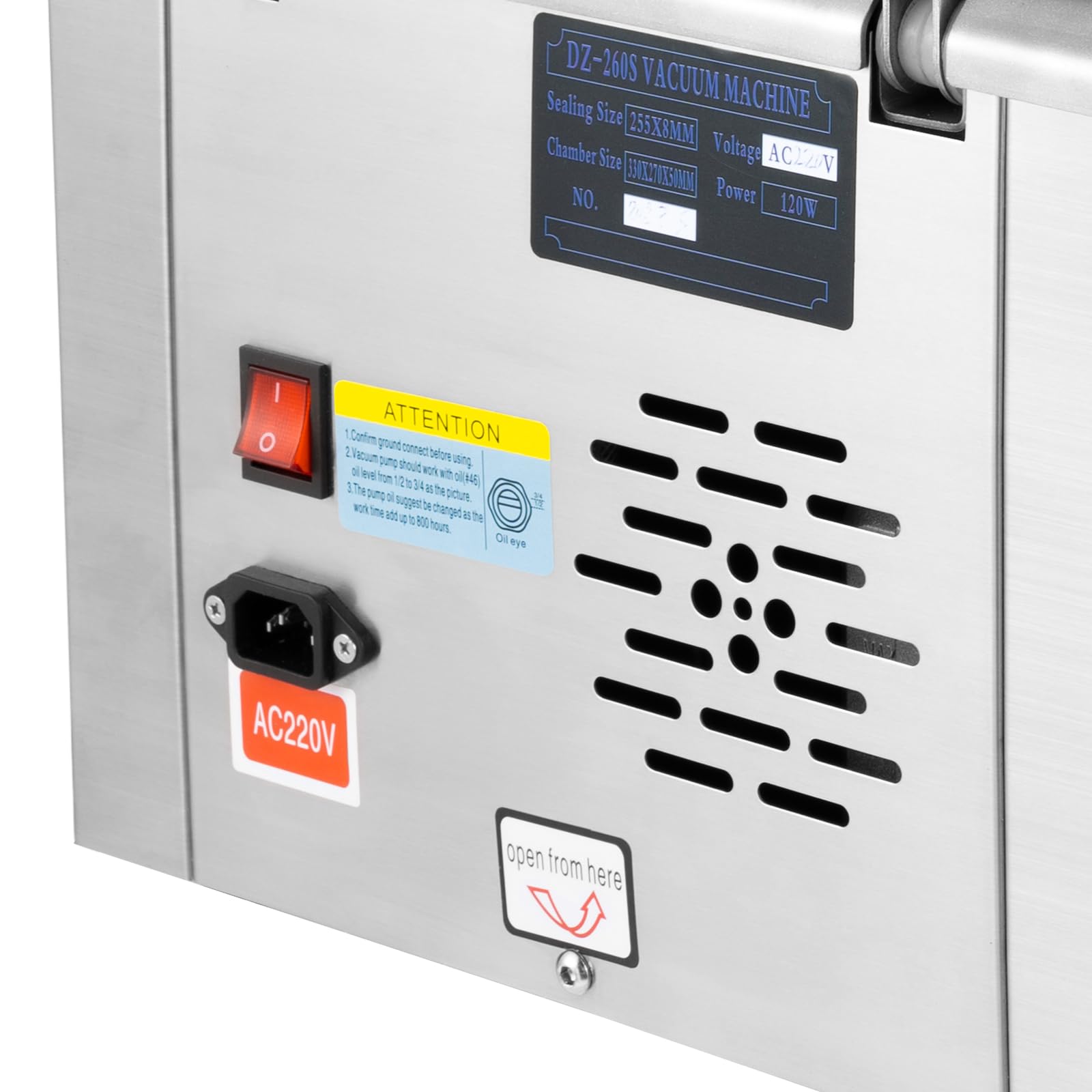 Tisch Edelstahl Vakuummaschine Profi Vakuumierer VakuumiergeräT 120 W Vakuumiergerät 3-in-1 Kammervakuumierer für feuchte Lebensmittel Fleisch Marinaden usw.