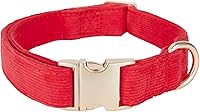 Vista 45 de Collar de Algodón Suave para Perro con Hebilla de Metal Ajustable de Servicio Pesado Cómodo Collares de Pana para Perros Pequeños, Medianos