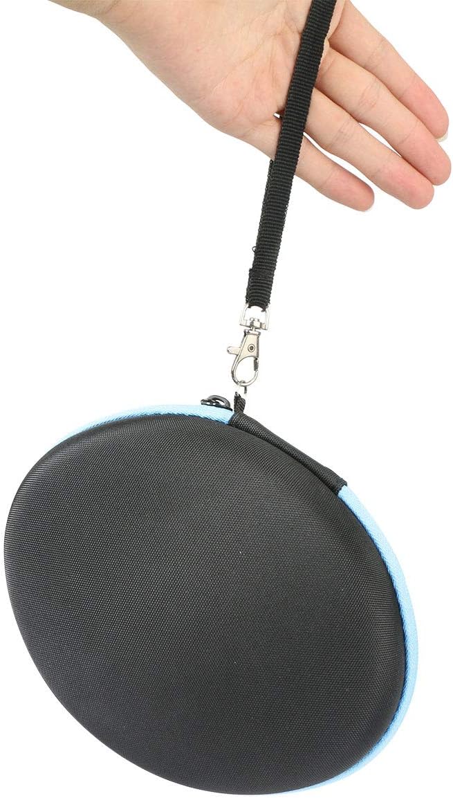 co2CREA Hard Travel Case Replacement for Matte Finish Premium Rechargeable Wireless Bluetooth Over Ear Headphones Foldable Headset (Black Case + Blue Zipper)