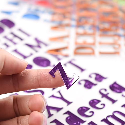 Vista 24 de 10 hojas de letras de números de material PU, autoadhesivas, para planificar la vida diaria, diarios de viñetas, álbumes de recortes, calendarios