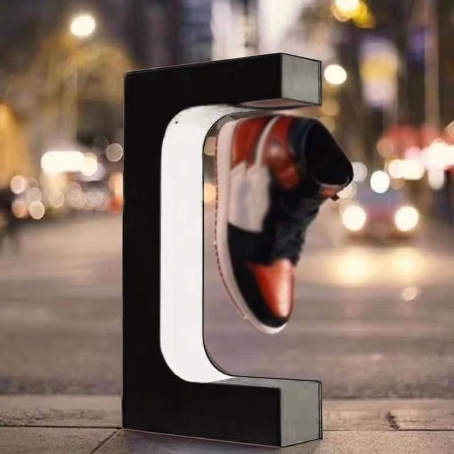 Amazon｜磁気浮上浮上靴の陳列台、360°回転靴収納ボックスためにAJ