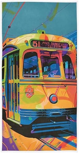 フェイスタオル 薄手 タオル 人気 おしゃれ 抗菌防臭 電車 絵画 速乾 子供 こども ふわふわ 耐久性 装飾